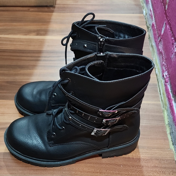 torrid Shoes - Torrid Strappy Combat Boots (Wide)